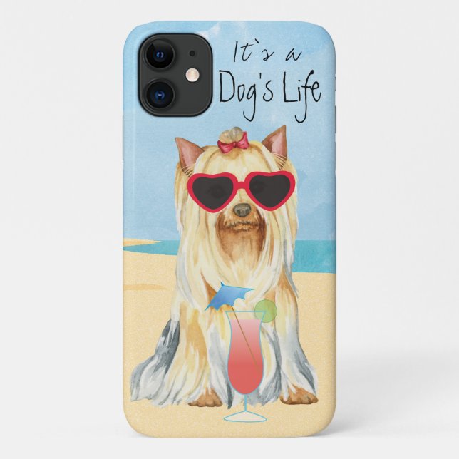Capa Para iPhone 11 Summer Yorkie (Verso)