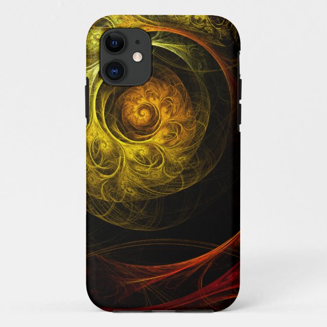 Capa Para iPhone 11 Sunrise Floral Red Abstrato Art (Verso)
