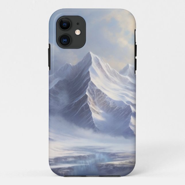 Capa Para iPhone 11 Suntuosas cordilheiras com um toque artístico (Verso)