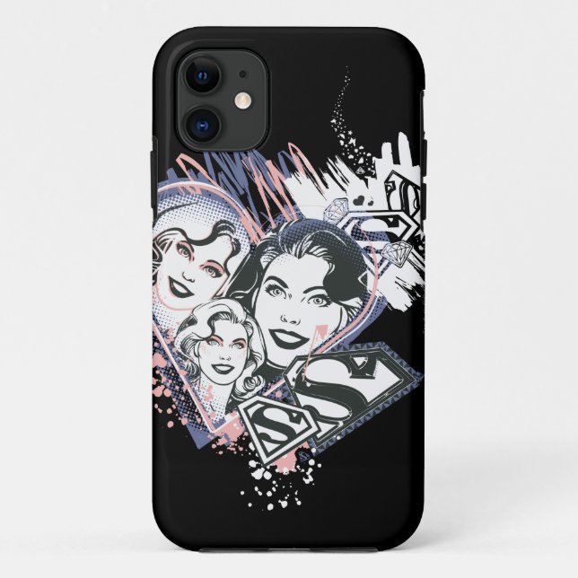 Capa Para iPhone 11 Supergirl Face Collage (Verso)