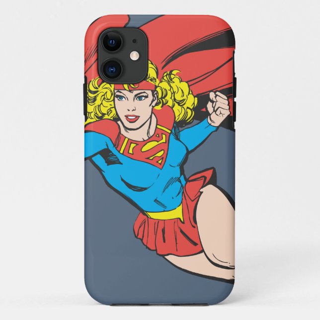 Capa Para iPhone 11 Supergirl Leaps e Punhos (Verso)