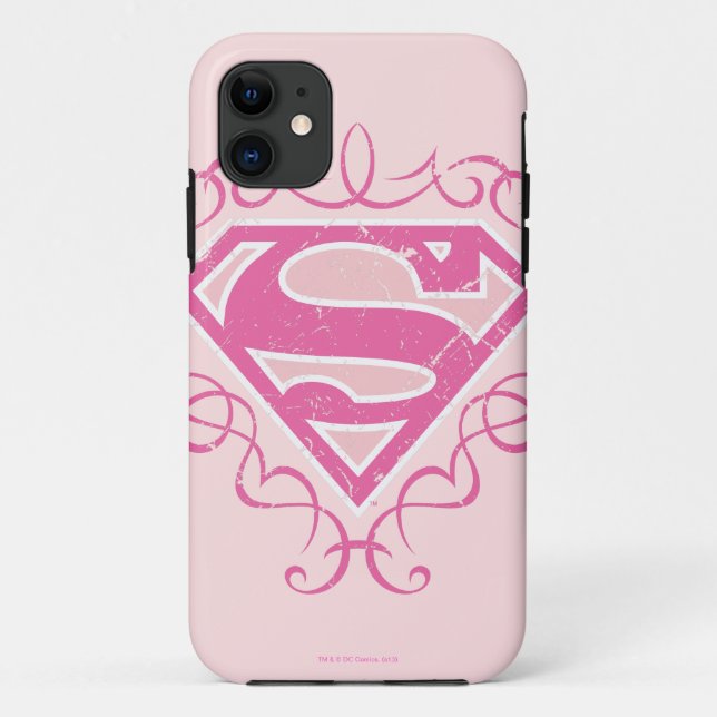 Capa Para iPhone 11 Supergirl Pink Stripes (Verso)