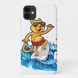 Capa Para iPhone 11 surfista de gato legal