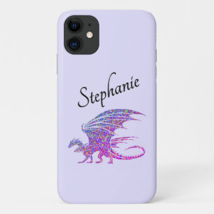 Capa Para iPhone 11 Surpreendente Dragão Mosaico Púrpura Pessoal