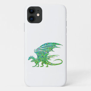 Capa Para iPhone 11 Surpreendente Dragão Verde Mosaico