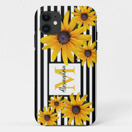 Capa Para iPhone 11 Susan de olhos pretos amarelos com imagem monogram