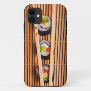 Capa Para iPhone 11 Sushi e chopsticks de madeira