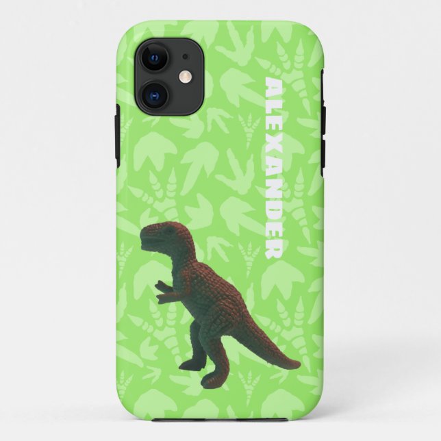 Capa Para iPhone 11 T-Rex Tyranosaurus Rex Toy Dinossaur Verde Brilhan (Verso)