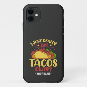 Capa Para iPhone 11 Taco Engraçado Dizendo Que Eu Gosto Muito De Tacos