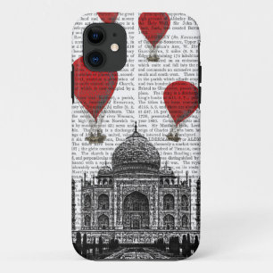 Capa Para iPhone 11 Taj Mahal e Red Hot Air Balloons