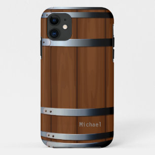 Capa Para iPhone 11 Tambor de cerveja de madeira retro