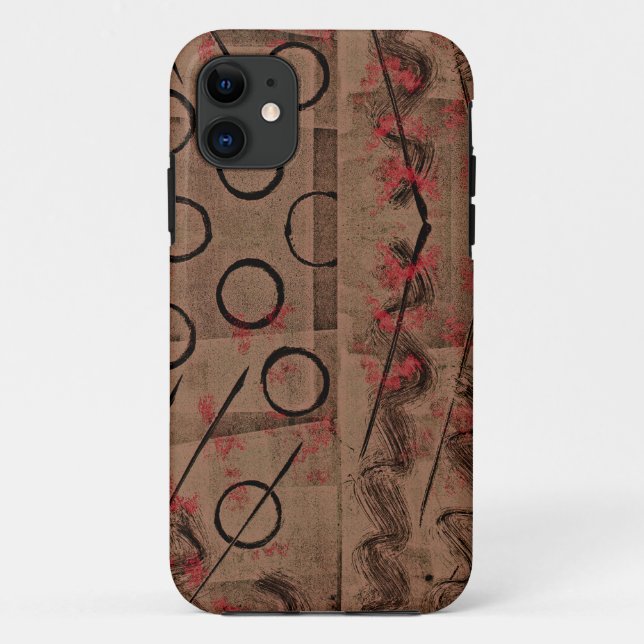 Capa Para iPhone 11 Tan Red Black Abstrato (Verso)