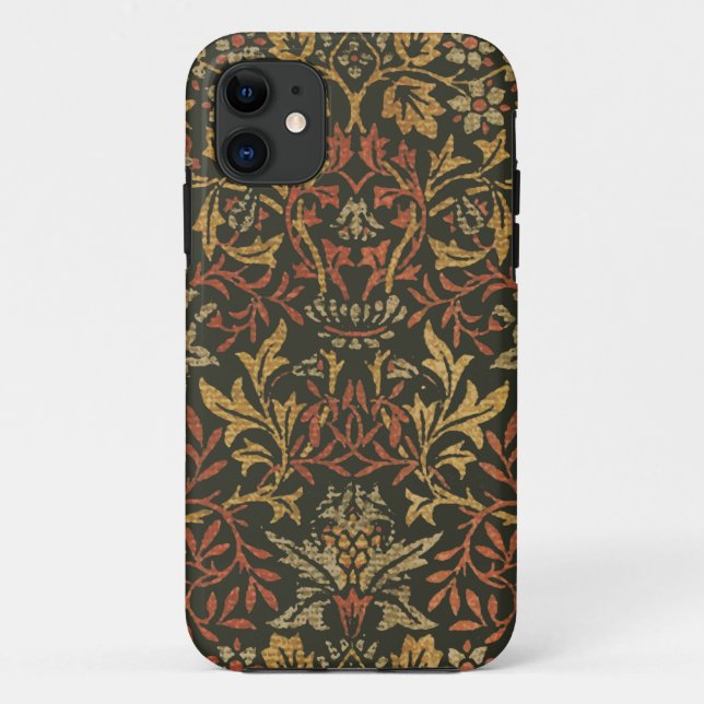 Capa Para iPhone 11 Tapeçaria do Jardim de Flores de William Morris (Verso)