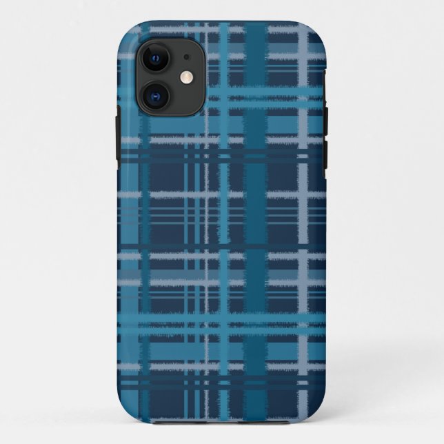 Capa Para iPhone 11 tartã azul (Verso)