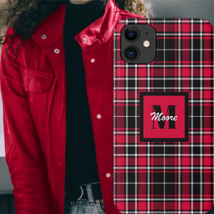 Capa Para iPhone 11 Tartan - Black Lumberjack Red and Off White
