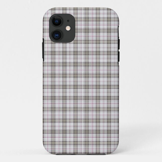 Capa Para iPhone 11 Tartan de moda cinza (Verso)