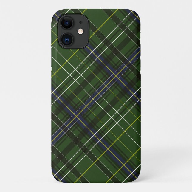 Capa Para iPhone 11 Tartan em verde (Verso)
