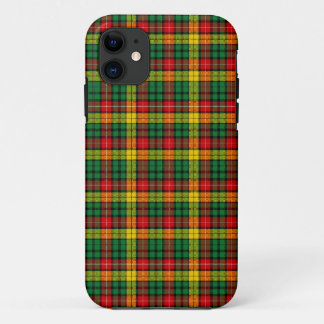 Capa Para iPhone 11 Tartan escocês buchanan amarelo verde vermelho do