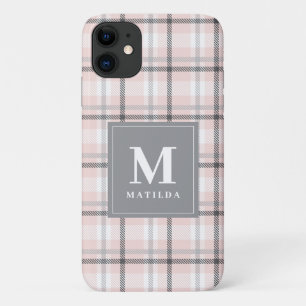 Capa Para iPhone 11 Tartan monograma xadrez