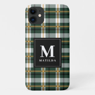 Capa Para iPhone 11 Tartan monograma xadrez
