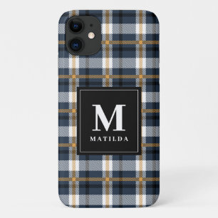 Capa Para iPhone 11 Tartan monograma xadrez