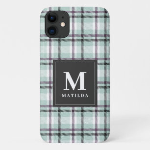 Capa Para iPhone 11 Tartan monograma xadrez