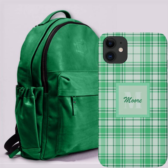 Capa Para iPhone 11 Tartan - Verde claro com Matizes Verdes mais escur (Criador carregado)