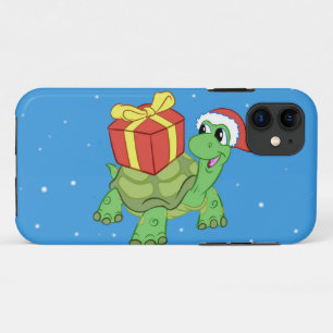 Capa Para iPhone 11 Tartaruga de Natal com o presente