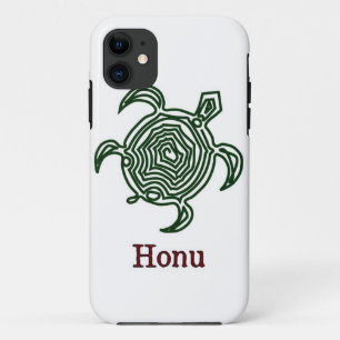 Capa Para iPhone 11 Tartaruga do Mar Havaiano Tribal em Green Case-Mat
