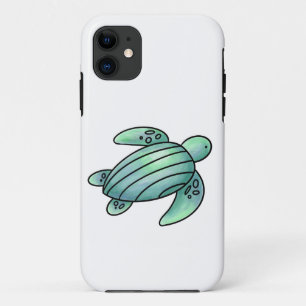 Capa Para iPhone 11 tartaruga marinha pintada aquarela desenho animado
