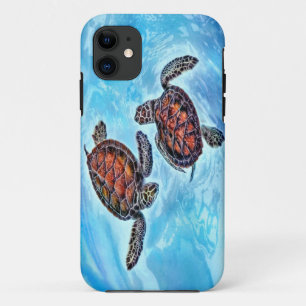 Capa Para iPhone 11 Tartarugas de mar do bebê de Yin Yang