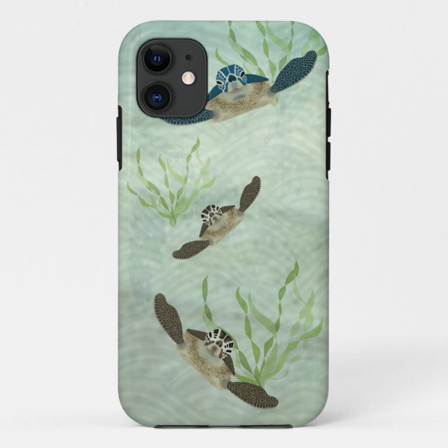 Capa Para iPhone 11 Tartarugas do mar (Verso)