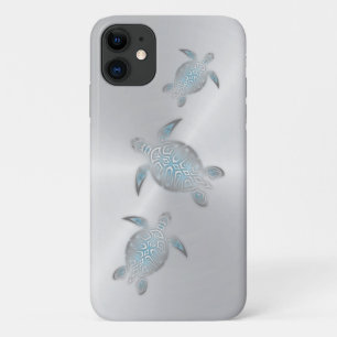 Capa Para iPhone 11 Tartarugas do Mar de Prata