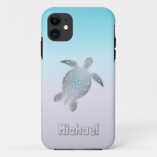 Capa Para iPhone 11 Tartarugas do mar Monograma