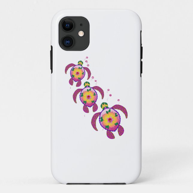 Capa Para iPhone 11 Tartarugas tropicais havaianas Honu (Verso)