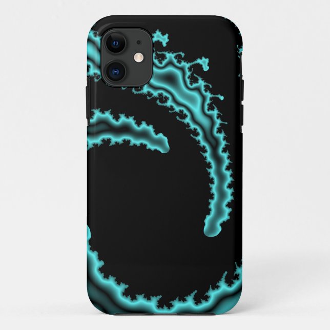 Capa Para iPhone 11 Teal Tidal Wave (Verso)