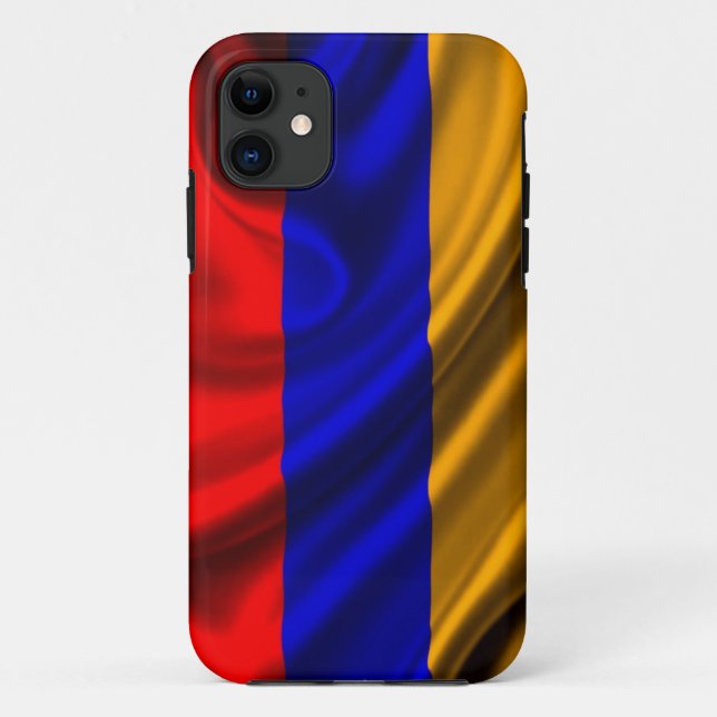 Capa Para iPhone 11 Tecido da bandeira de Arménia (Verso)