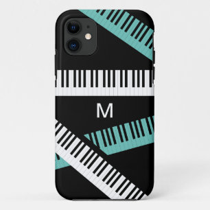 Capa Para iPhone 11 Teclas de Piano Instrumento Musical Monograma Mode