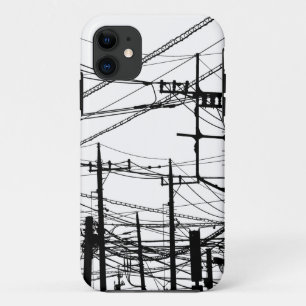 Capa Para iPhone 11 Telefone antigo e linhas de alimentação