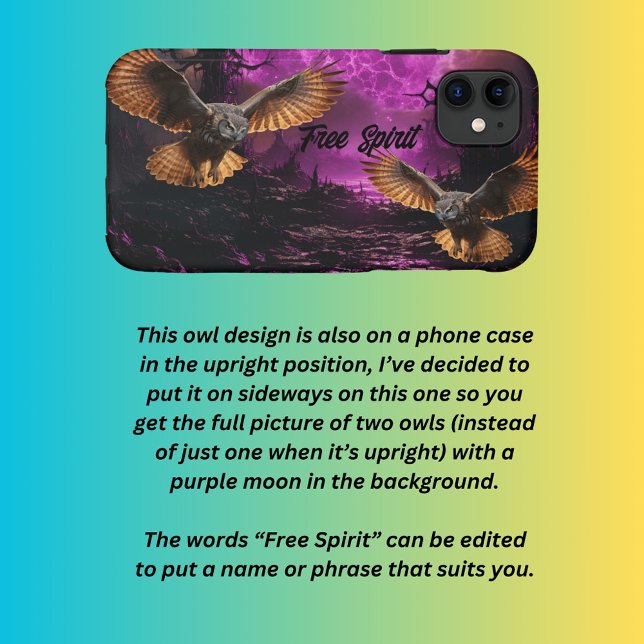 Capa Para iPhone 11 Tema de duas corujas (Criador carregado)