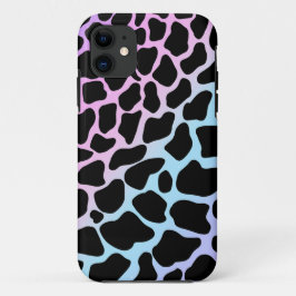 Capa Para iPhone 11 Tema de Unicórnio Manchas de Vaca 
