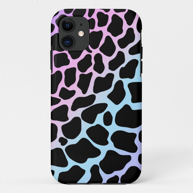 Capa Para iPhone 11 Tema de Unicórnio Manchas de Vaca  (Verso)