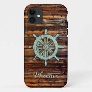Capa Para iPhone 11 Tema Náutico Capretes de Bronze Roda