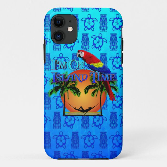 Capa Para iPhone 11 Tempo da ilha no Hammock (Verso)