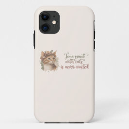 Capa Para iPhone 11 Tempo Gasto Com Gatos Cachorros Cachorros Design