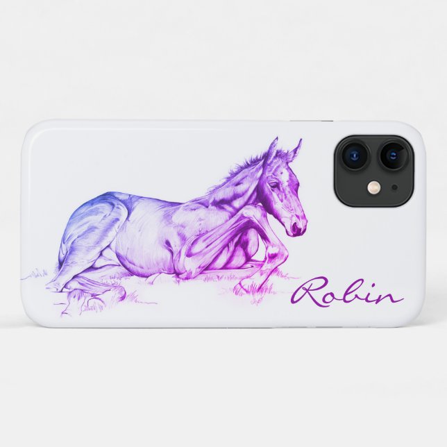 Capa Para iPhone 11 Tempo Silencioso (roxo) (Verso (horizontal))
