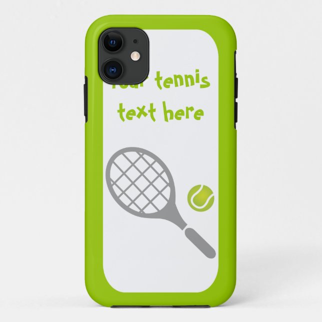 Capa Para iPhone 11 Tênis racket e bola personalizados (Verso)