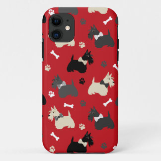 Capa Para iPhone 11 Terrier Paws e Bones Red