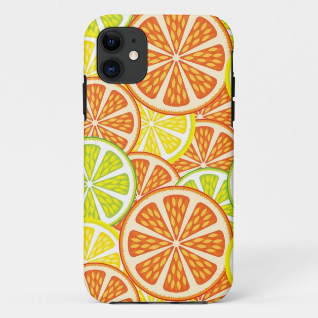 Capa Para iPhone 11 Teste padrão 2 do citrino (Verso)