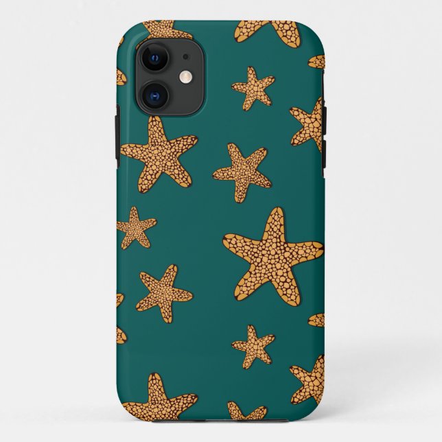 Capa Para iPhone 11 Teste padrão alaranjado da estrela do mar (Verso)